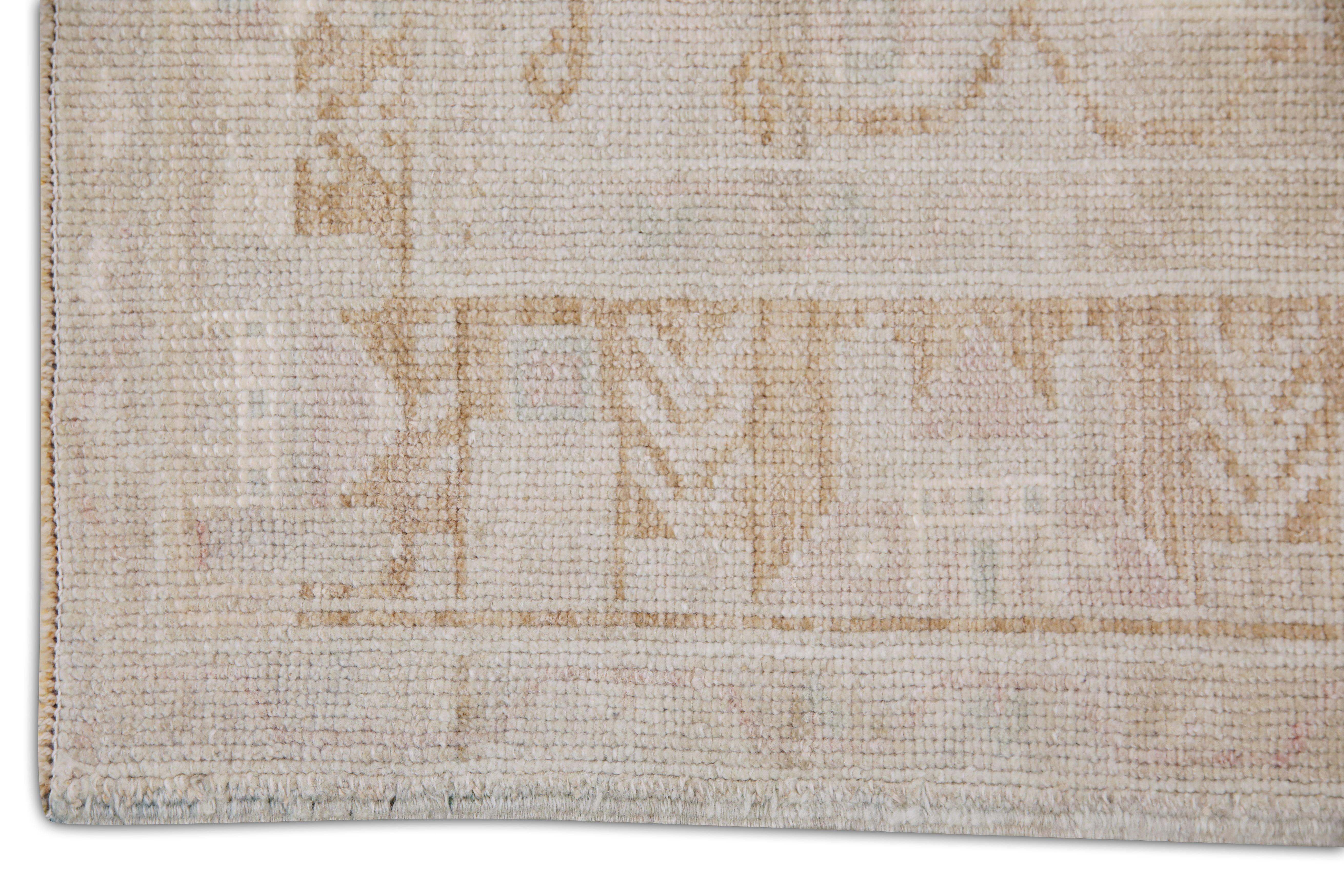 Tintura vegetale Tappeto Vintage Turco Morbido Blush Beige Tessuto a Mano in Lana 4' x 6'1