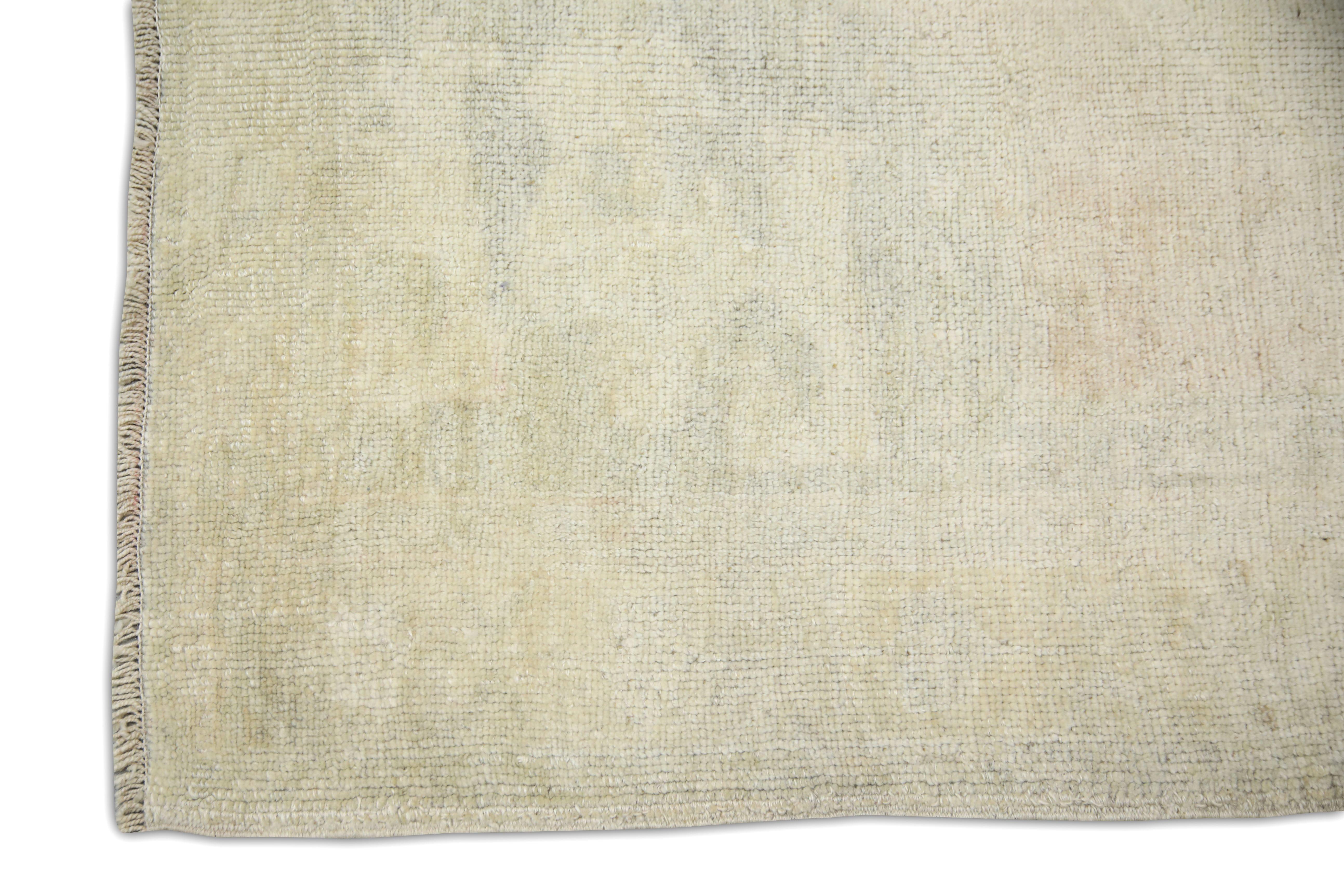 Vegetable Dyed Turkish Vintage Rug Soft Neutral Tones Handwoven Wool Rug 5'3