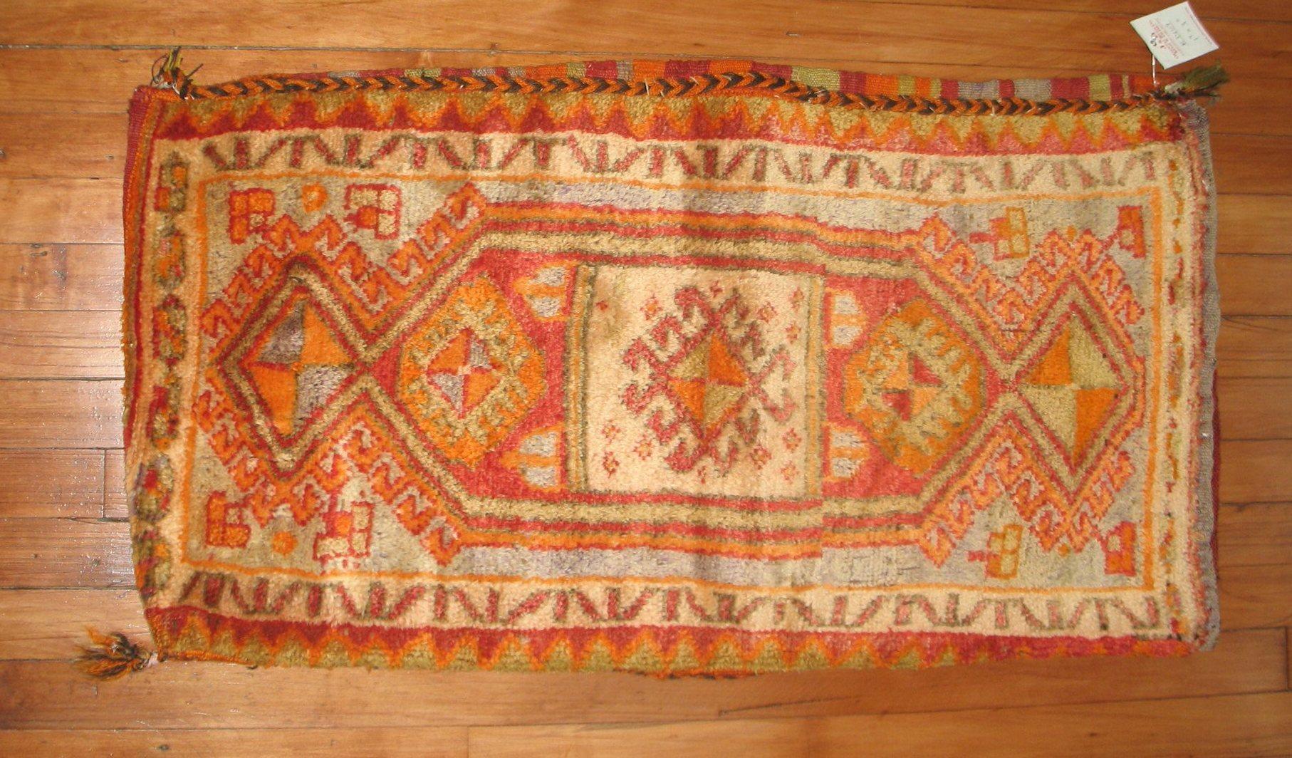 Turkish Yastik Pillow Textile Rug Bag In Good Condition In New York, NY
