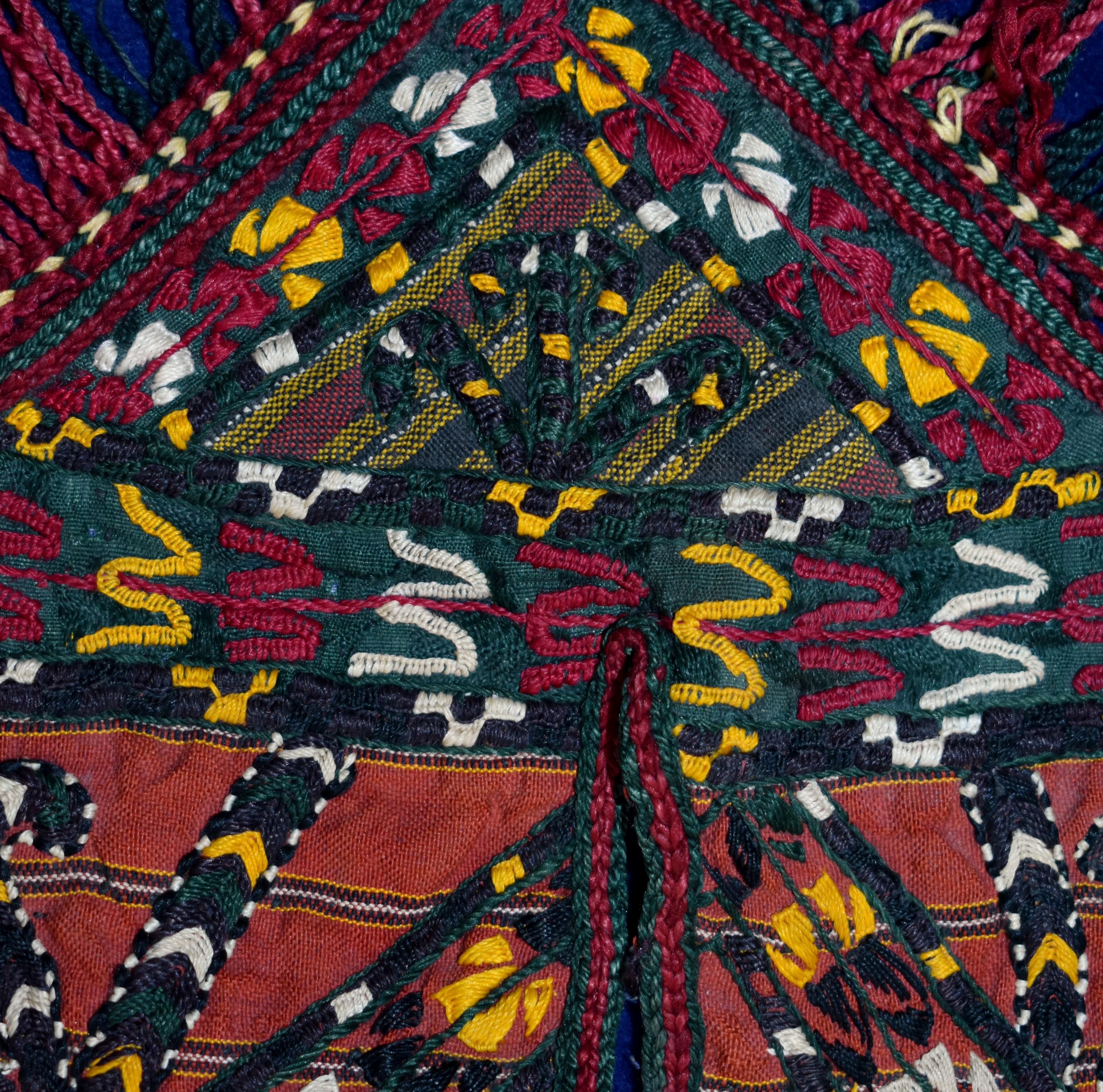 Embroidered Turkmen 19th Century Childs Bib For Sale