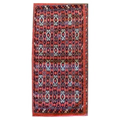 Turkmenische antike Teppiche Geometrischer traditioneller Teppich aus Wolle, Chuval Teppich