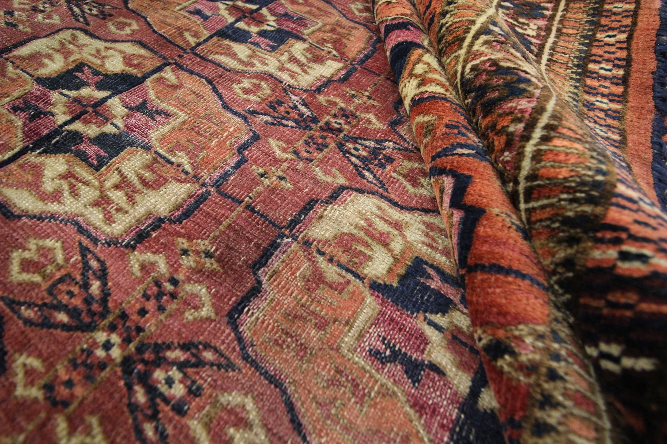 Turkmen Area Rug Bokhara Carpet Large Antique Handwoven Carpet 5