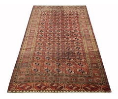 Turkmen Area Rug Bokhara Carpet Large Antique Handwoven Carpet