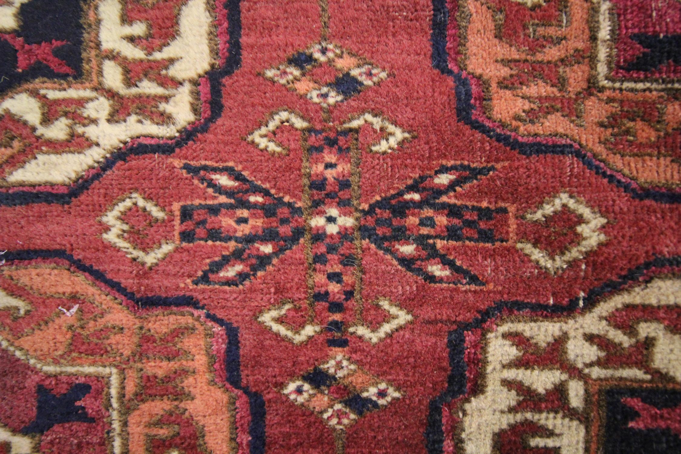Early 20th Century Turkmen Area Rug Bokhara Carpet Large Antique Handwoven Carpet