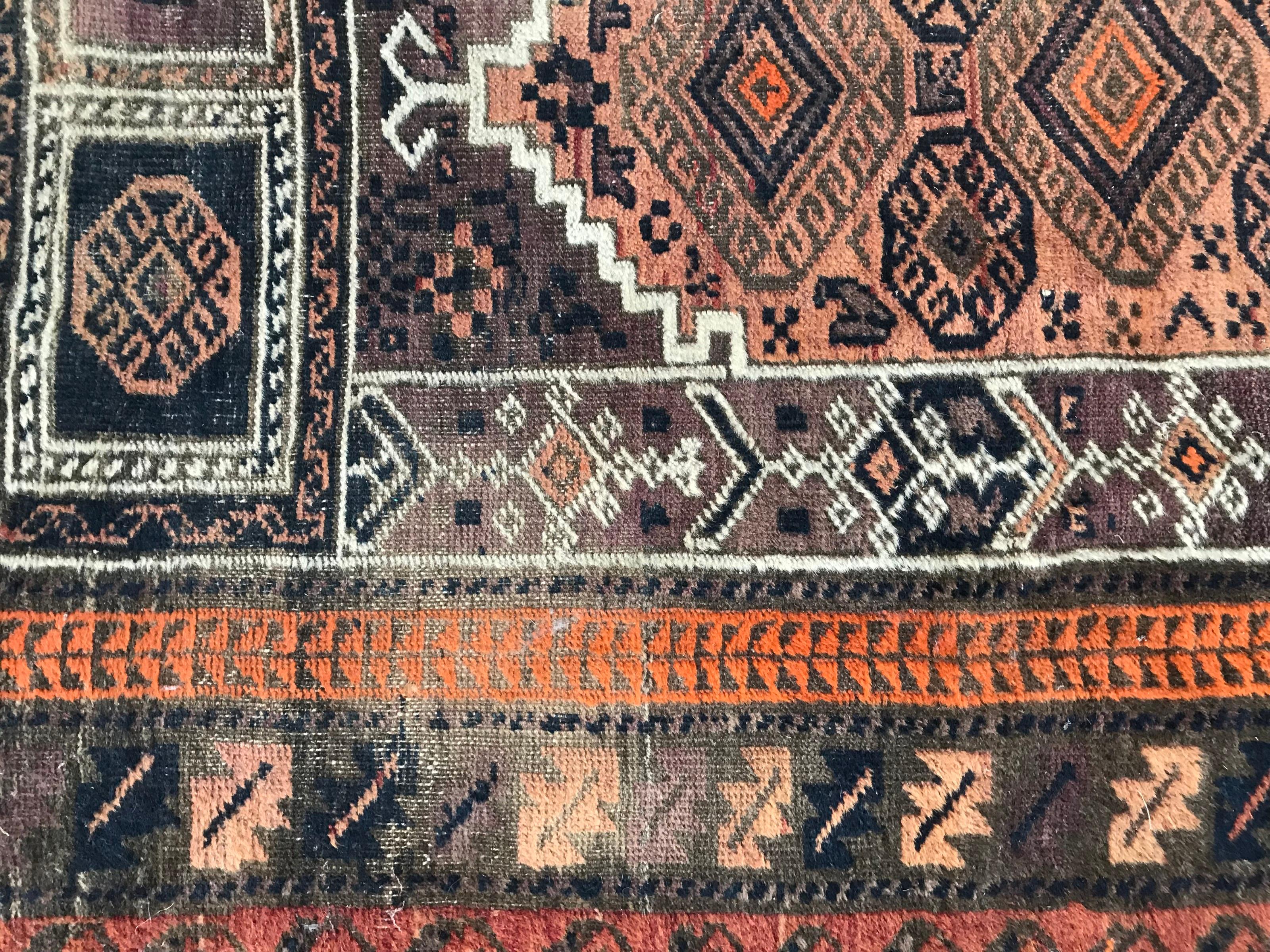 20th Century Turkmen Belutch Vintage Rug For Sale
