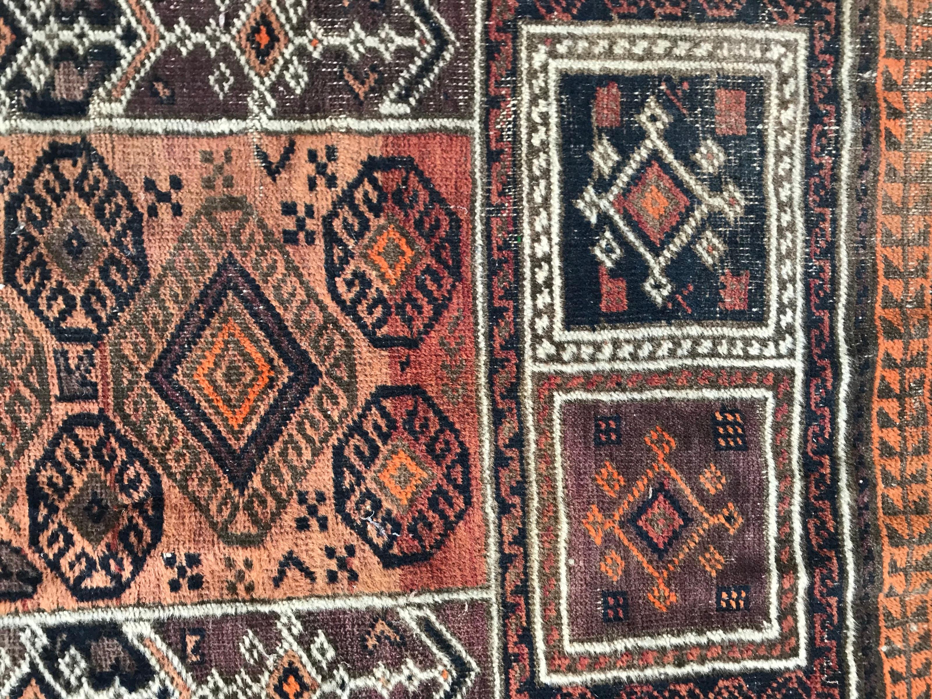 Wool Turkmen Belutch Vintage Rug For Sale