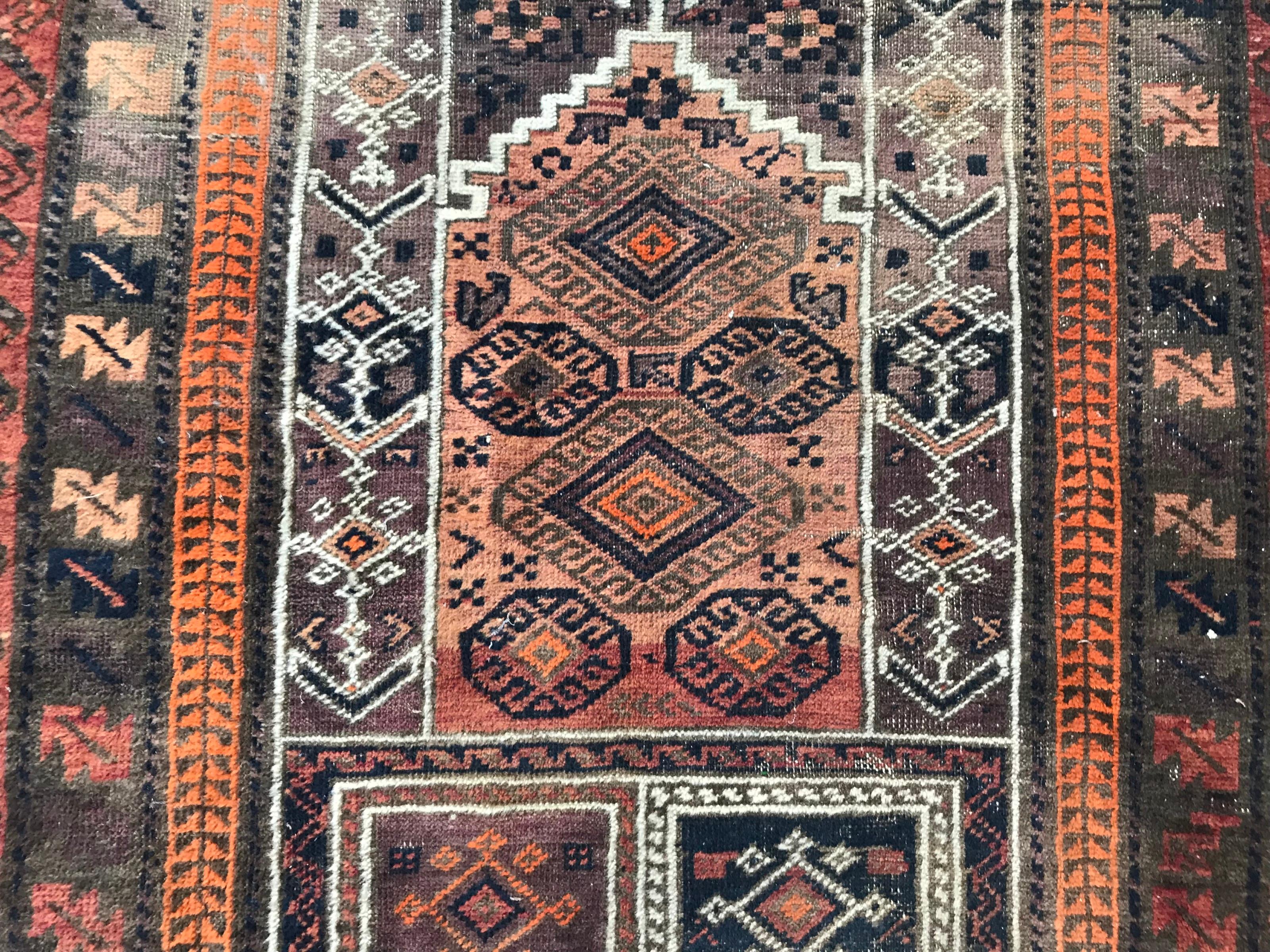 Turkmen Belutch Vintage Rug For Sale 1