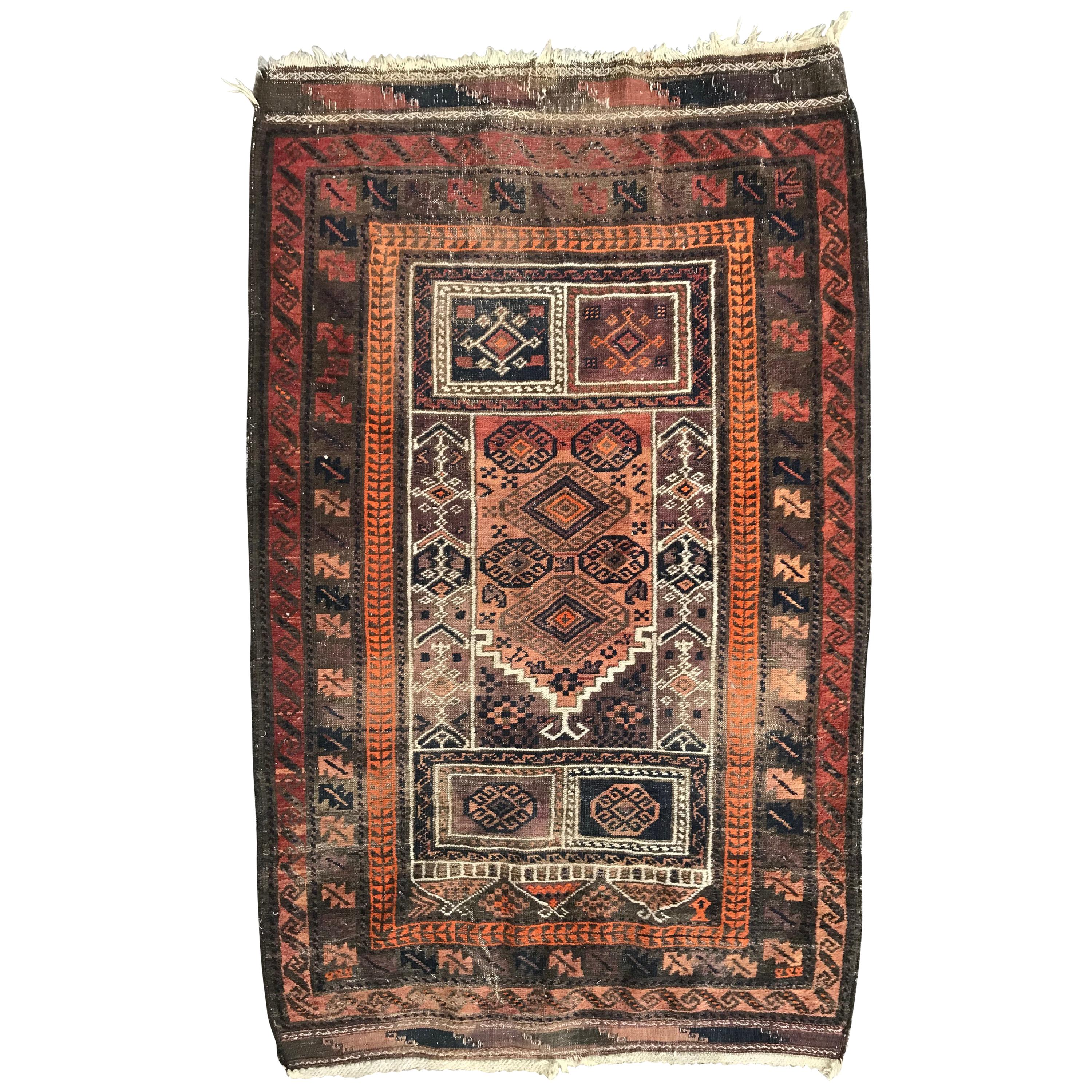 Tapis vintage pochette turkmène