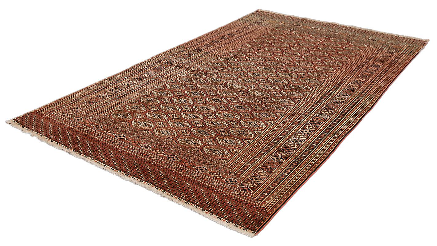 Turkmenischer Buchara-Teppich mit Tekke G�öl-Muster im Zustand „Gut“ im Angebot in Ferrara, IT
