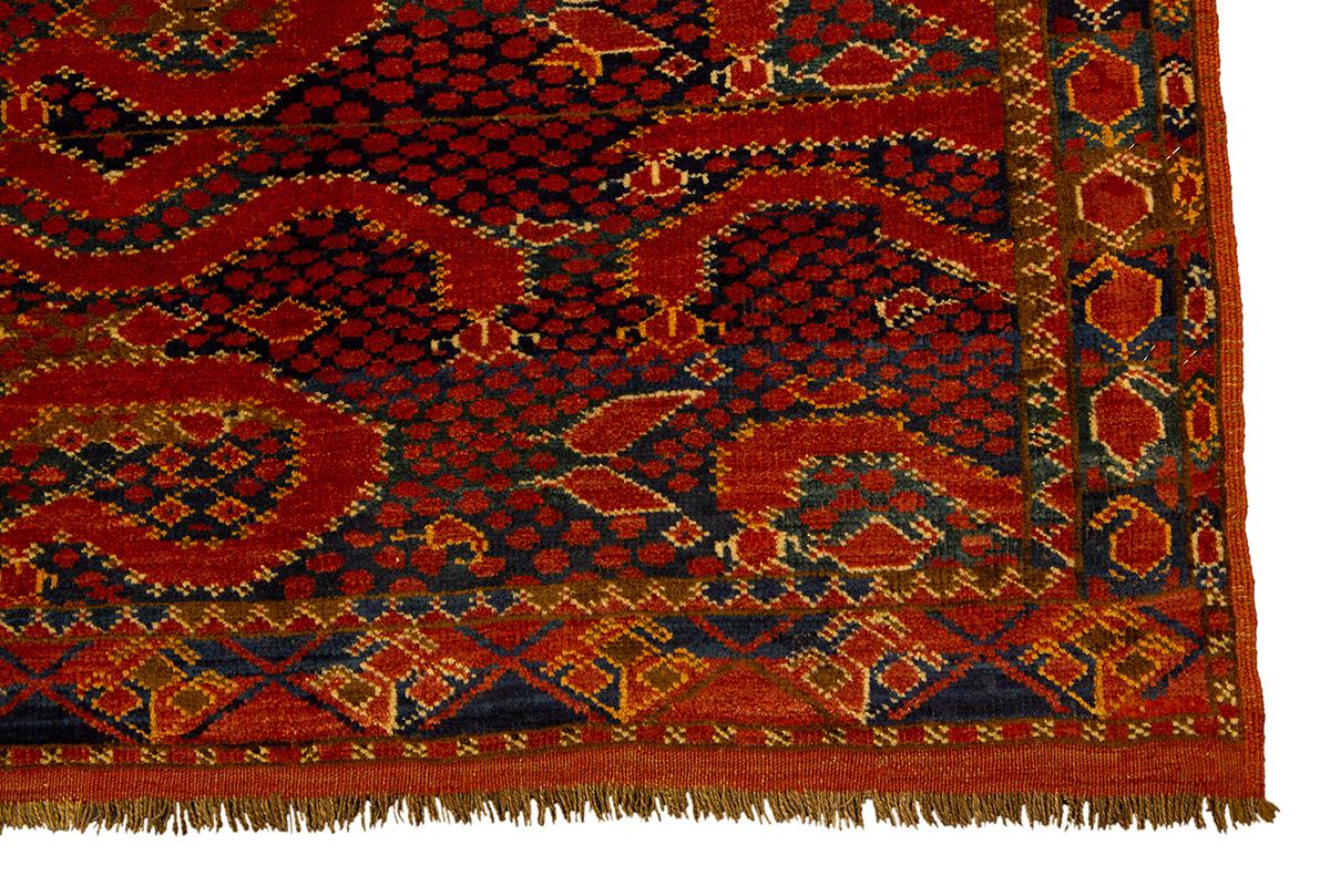 Turkmenischer Teppich Ersari Snake Design (Wolle) im Angebot