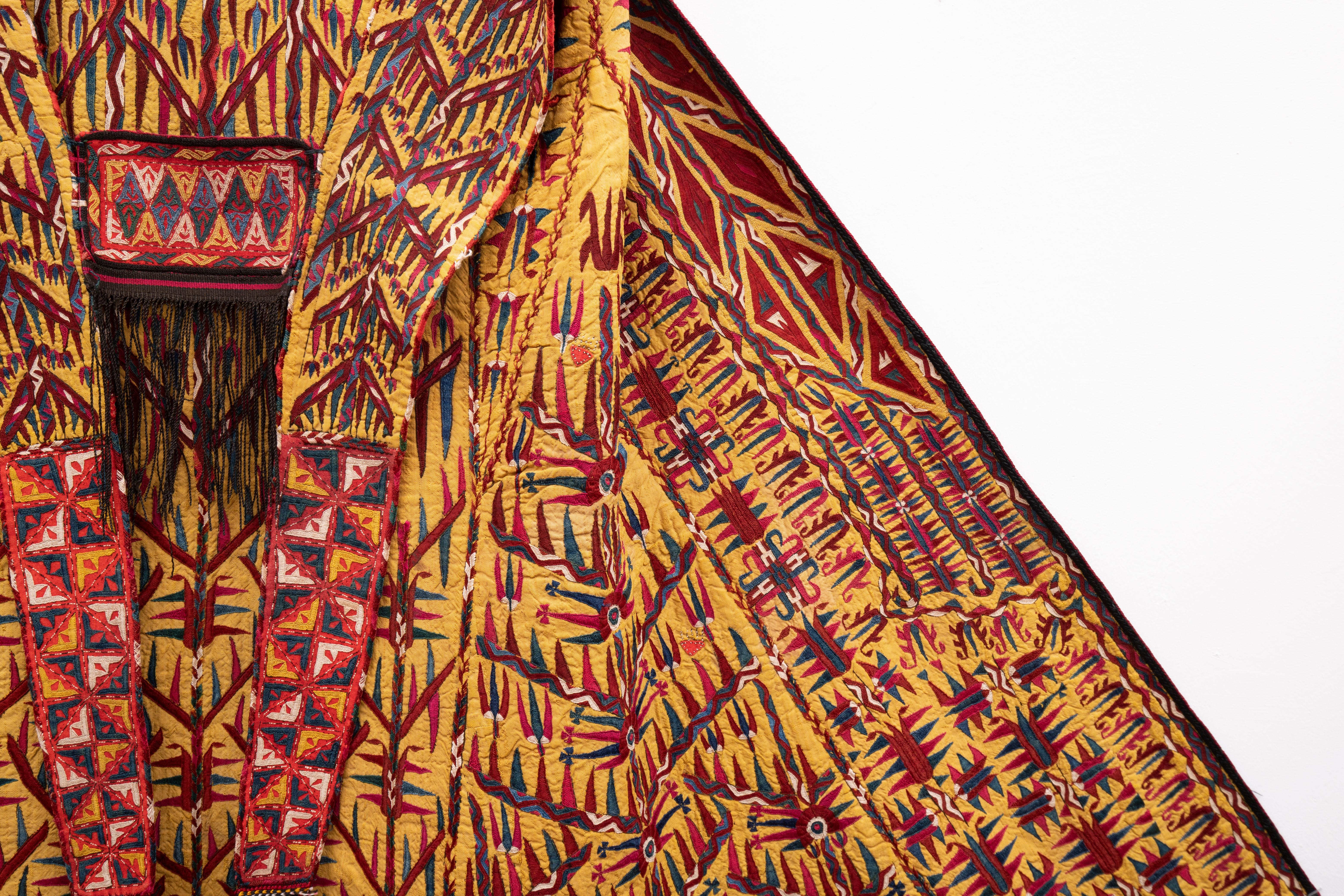 Soie Tribe de turkmènes Tekke jaune Chyrpy, 19e siècle en vente