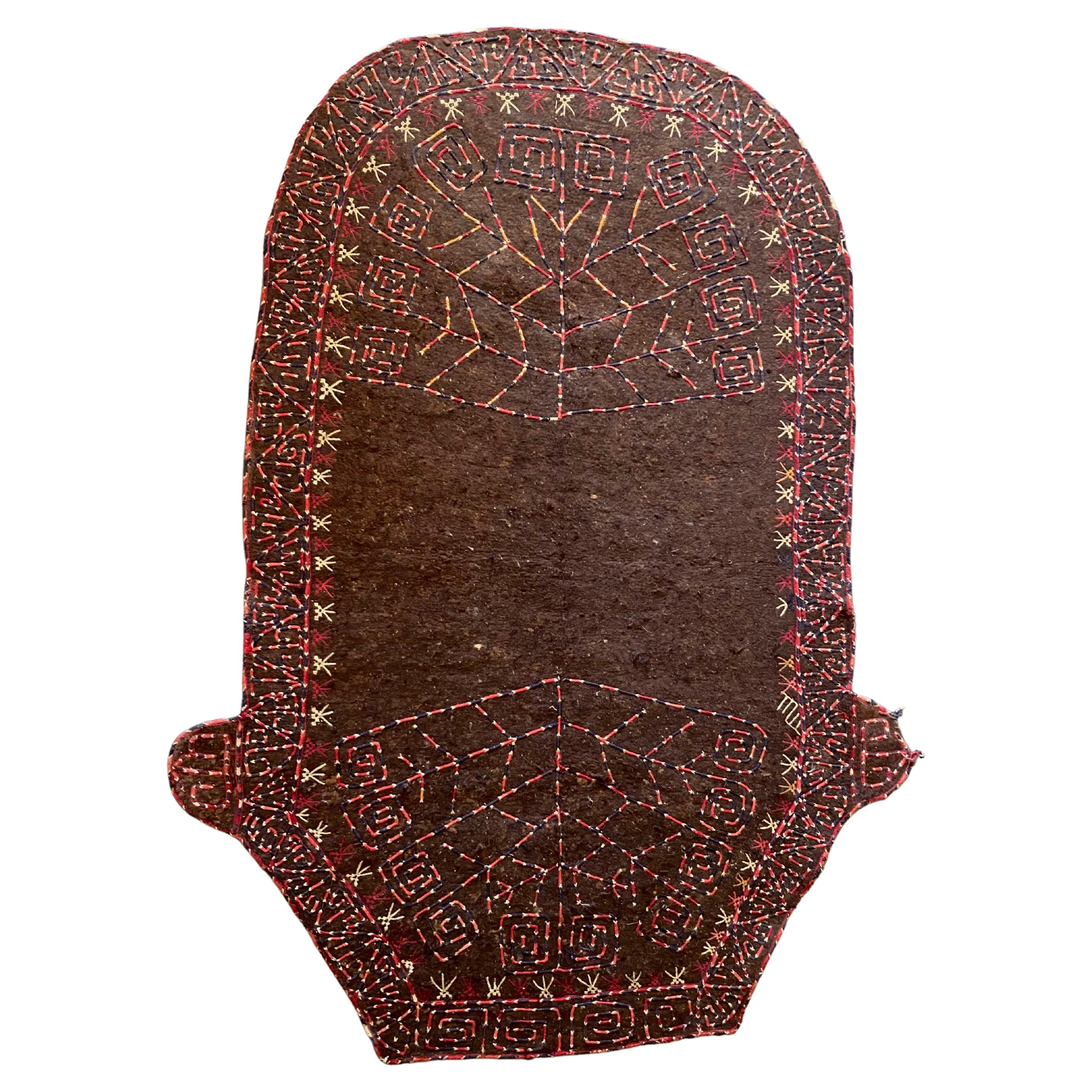 Turkmenistan Yomud Tribe Ceremonial Horse Blanket of Felt Wool, c. 1910 For Sale