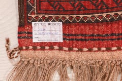 Hand-Knotted Turkoman Square Rug, Wool, Turkmenistan, Mid-20th Century