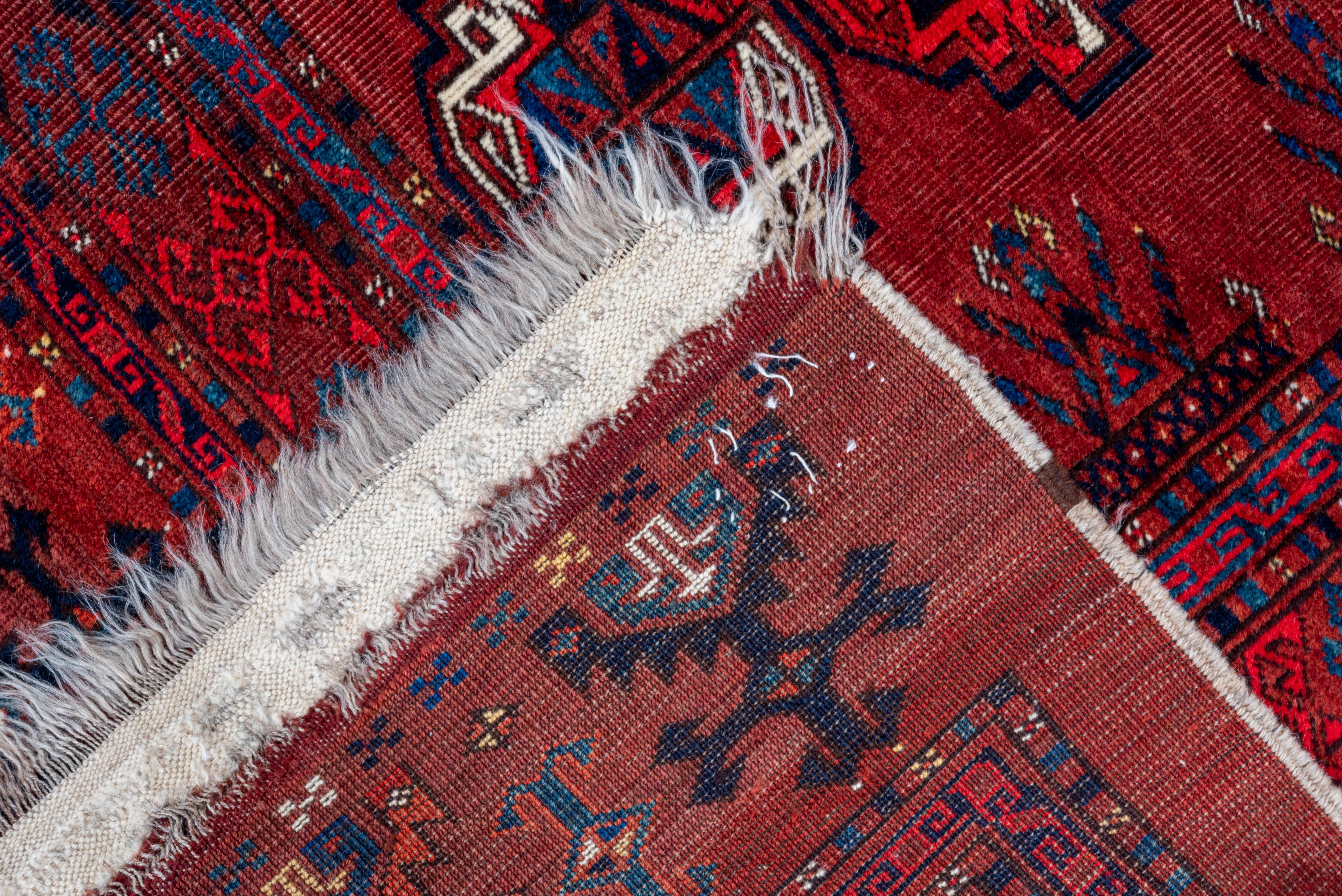 Turkoman Traditional Triabl Rug in Reds and Blacks In Good Condition For Sale In New York, NY
