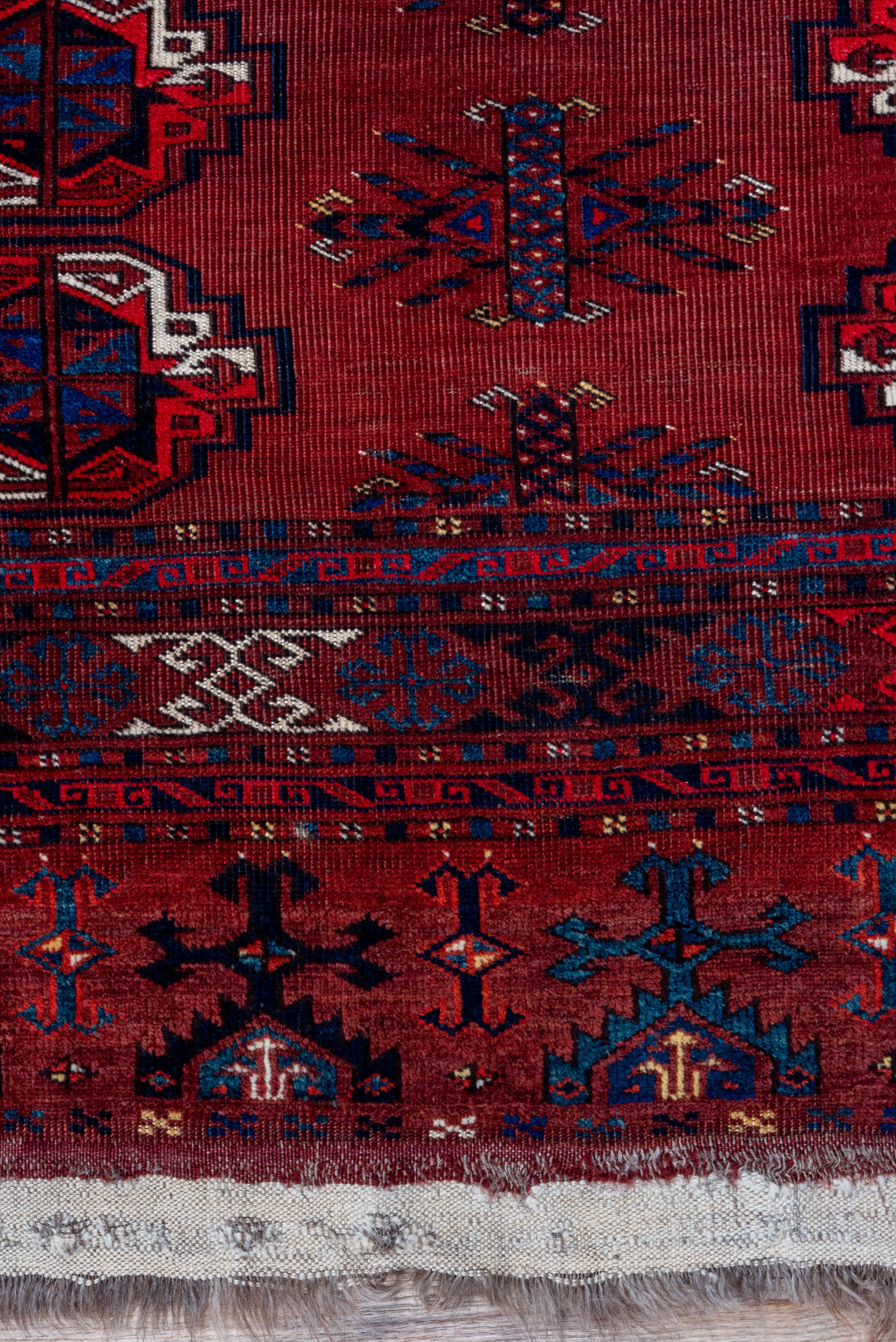20th Century Turkoman Traditional Triabl Rug in Reds and Blacks For Sale