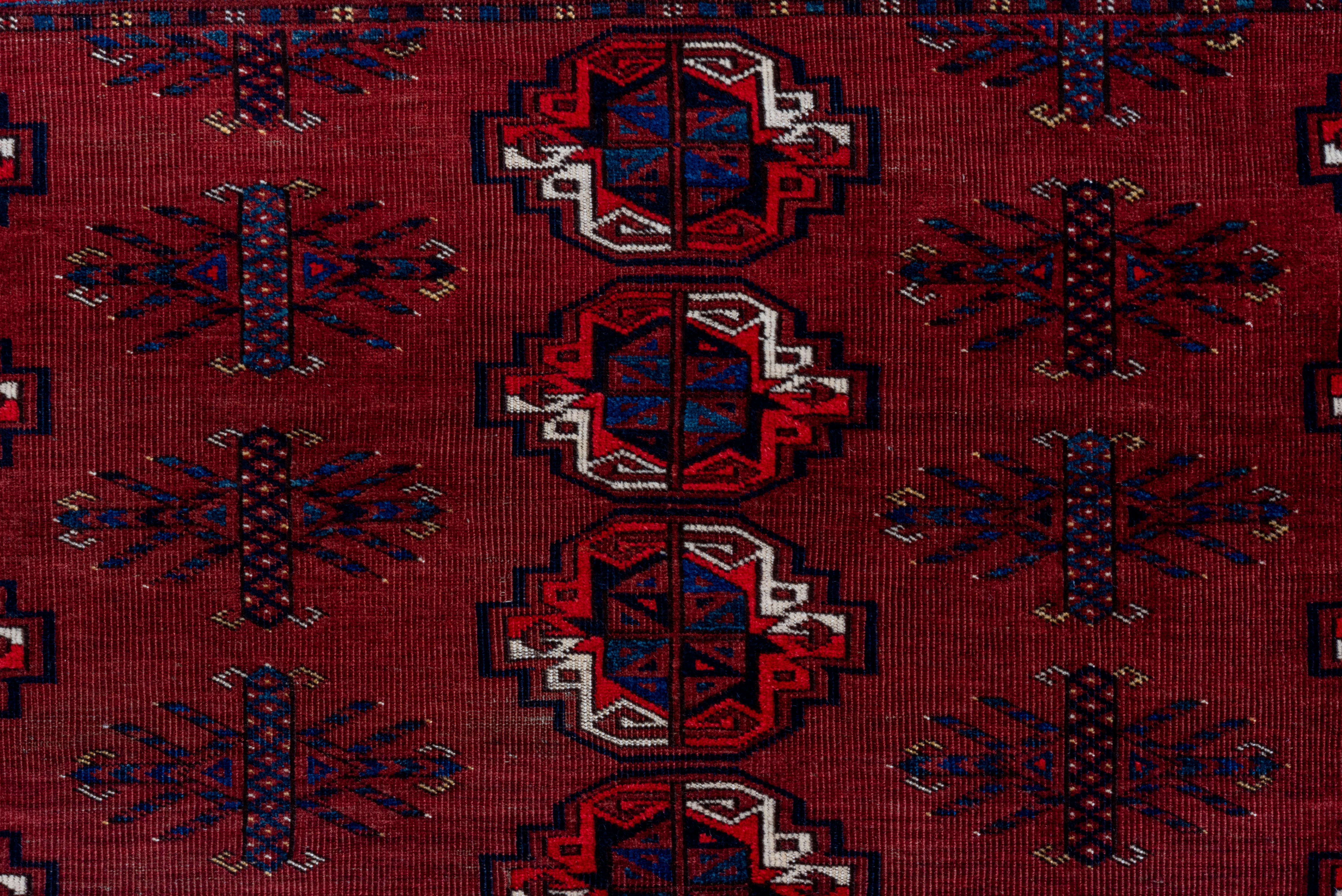 Turkoman Traditional Triabl Rug in Reds and Blacks For Sale 1