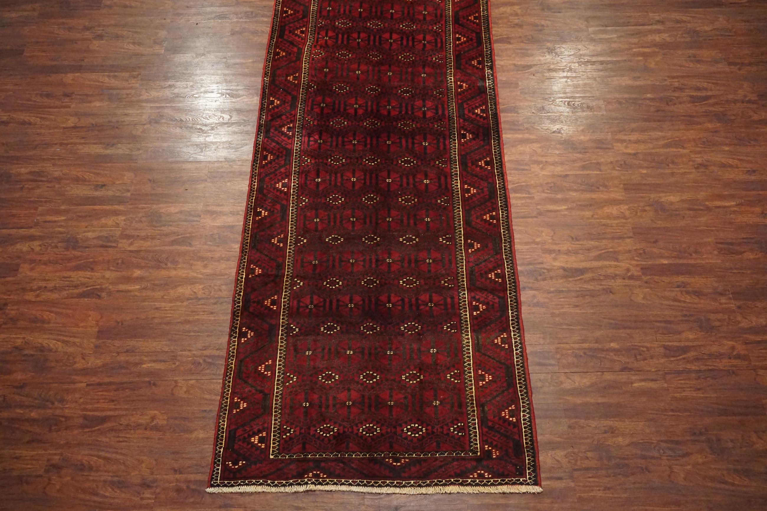 Hand-Knotted Turkoman Tribal Abrash Gallery Runner, circa 1940 For Sale