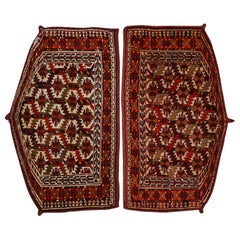 Rare Pair Turkoman Yomut Rugs, Camel Trapping or Headboard