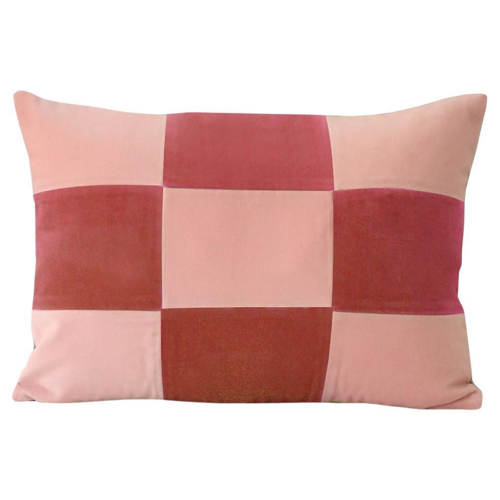TURMALINA II Pink & Rose Velvet Deluxe Patchwork Cushion