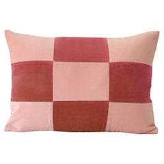 TURMALINA II Cojín de Terciopelo Rosa y Rosa Deluxe Patchwork