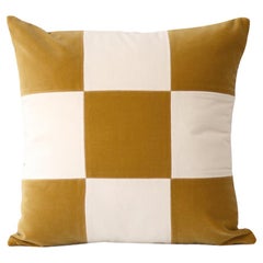 Coussin décoratif Deluxe fait main en velours moutarde turmalina