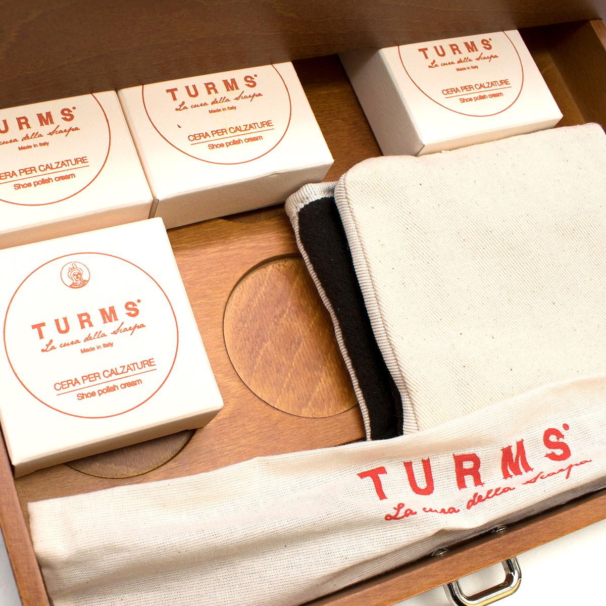 Turms Brown Walnut Shoe Shine Case 3