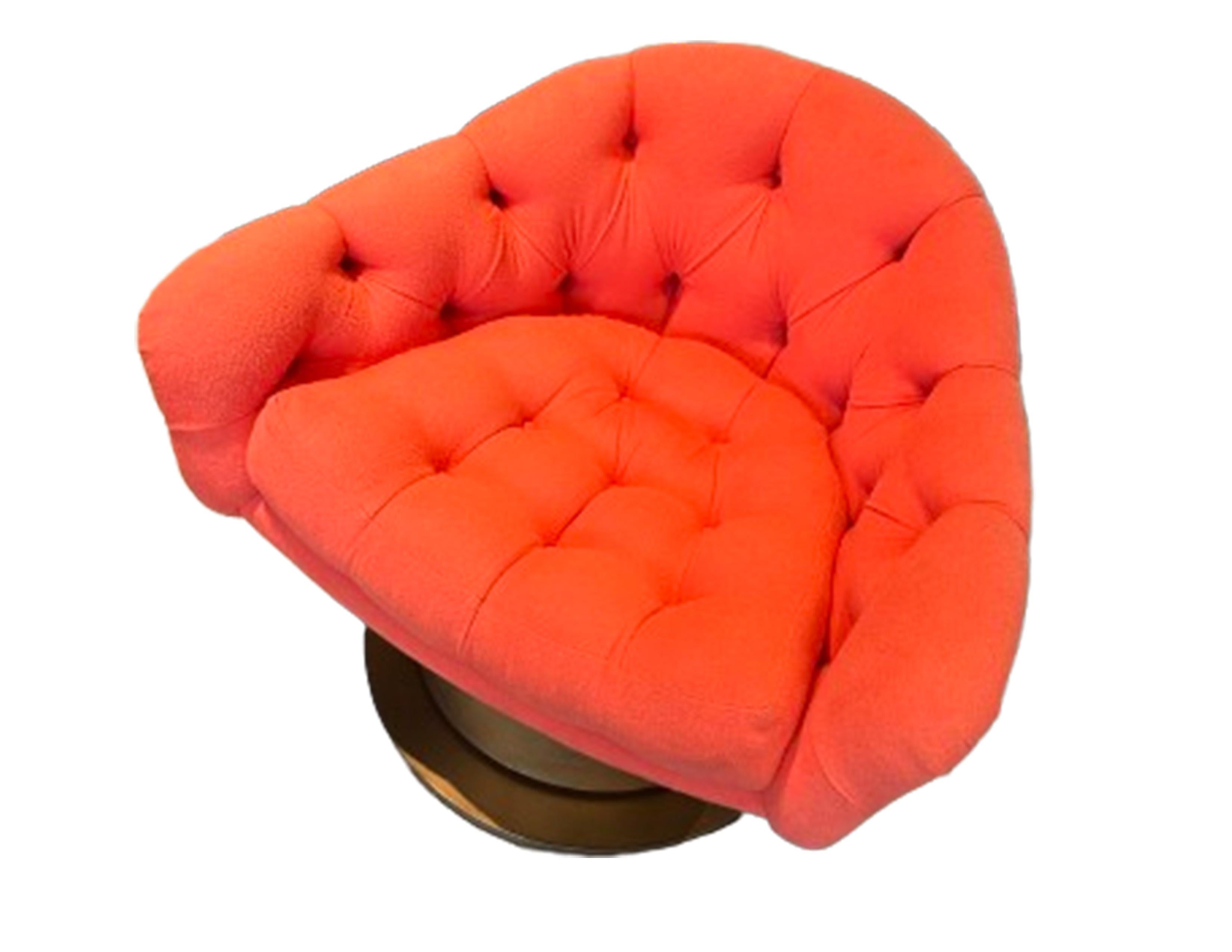 Turn Around Swivel Club Chair – Metal Base by COUP STUDIO In Good Condition For Sale In San Francisco, CA