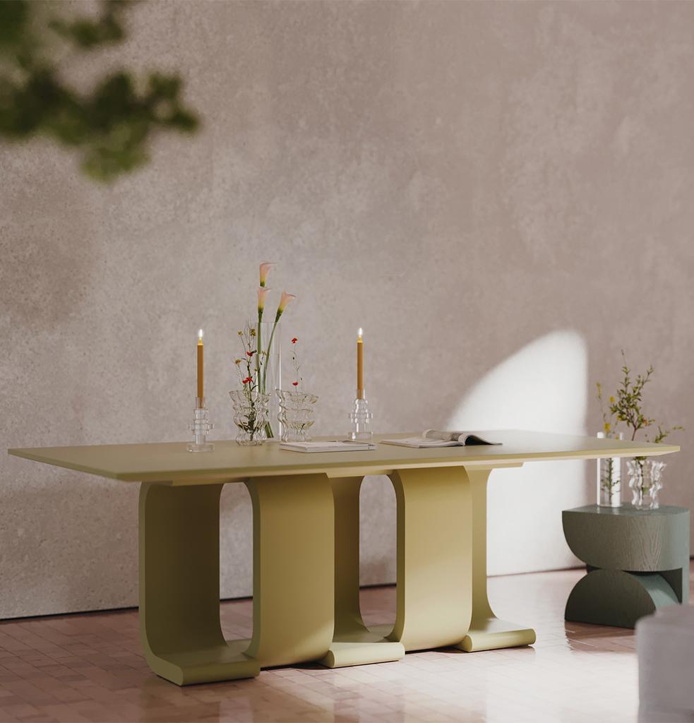 La table à manger est bien plus qu'un simple endroit où l'on mange : c'est un espace de socialisation, de travail et de conversations enrichissantes. Turn Table offre une fonctionnalité polyvalente tout en faisant une déclaration audacieuse avec ses
