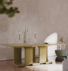 Turn Dining Table Soft Sage Matt Lacquer by Hermhaus