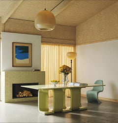 Turn Green Dining Table in Lacquered Wood by Hermhaus