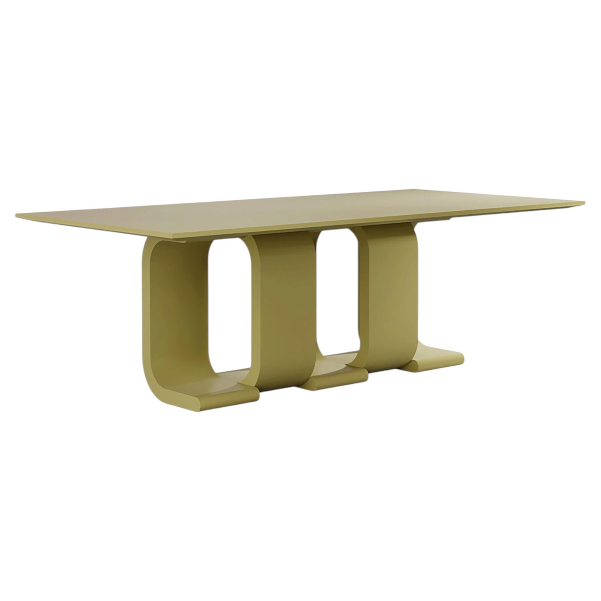 Turn Green Dining Table in Lacquered Wood by Hermhaus For Sale
