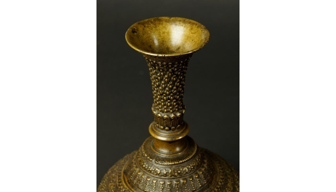 Asian Turn of 19th-20th Century Bronze Arabic Vase For Sale