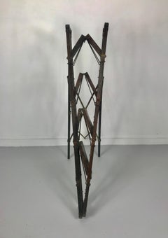 Turn of Century Industrial Collapsable Step Ladder Closes