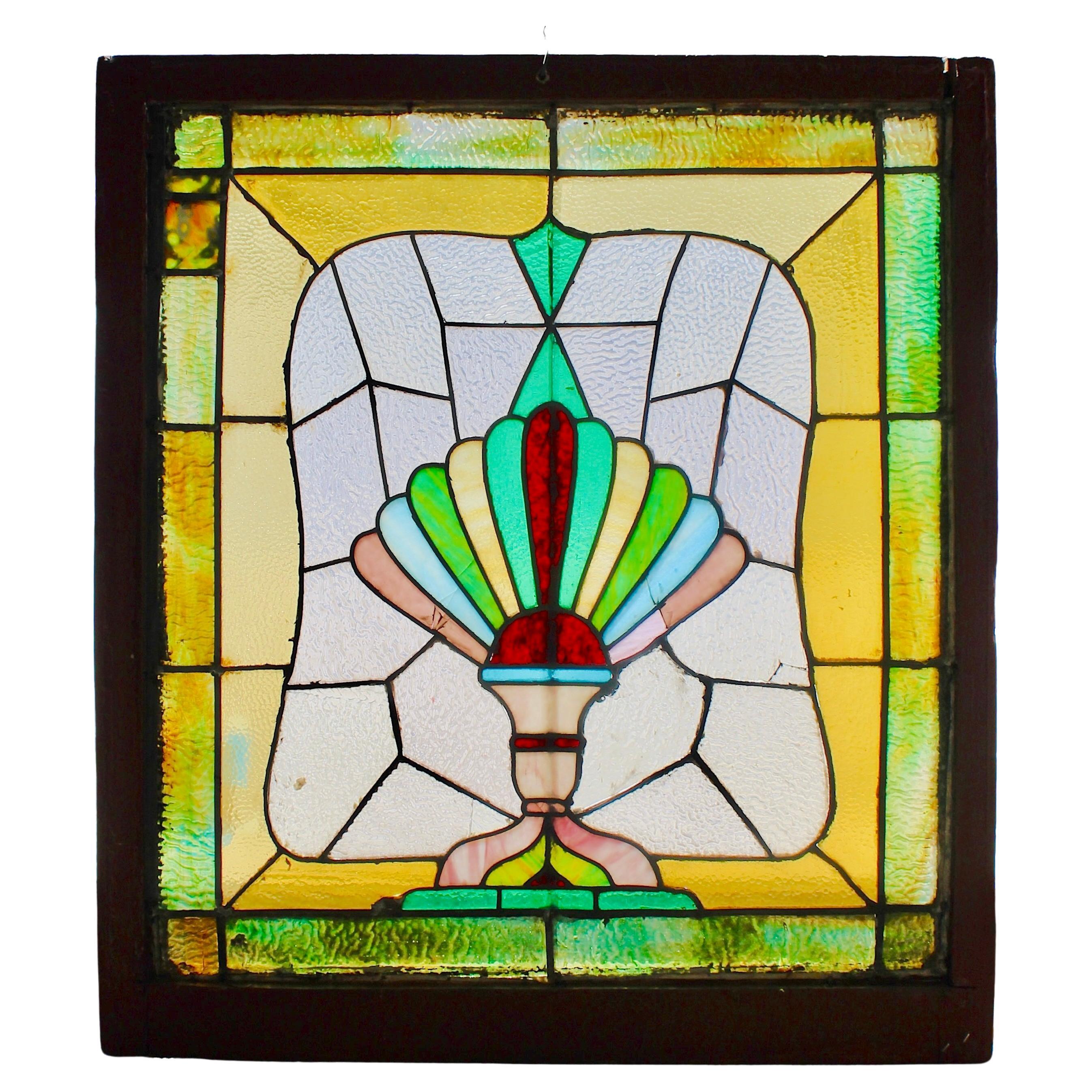 Vitrail du début du siècle 32" x 36" en vente