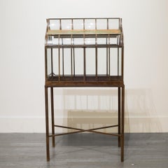 Turn of the Century Antique Wrought Iron Wardian Case on Stand, circa 1900