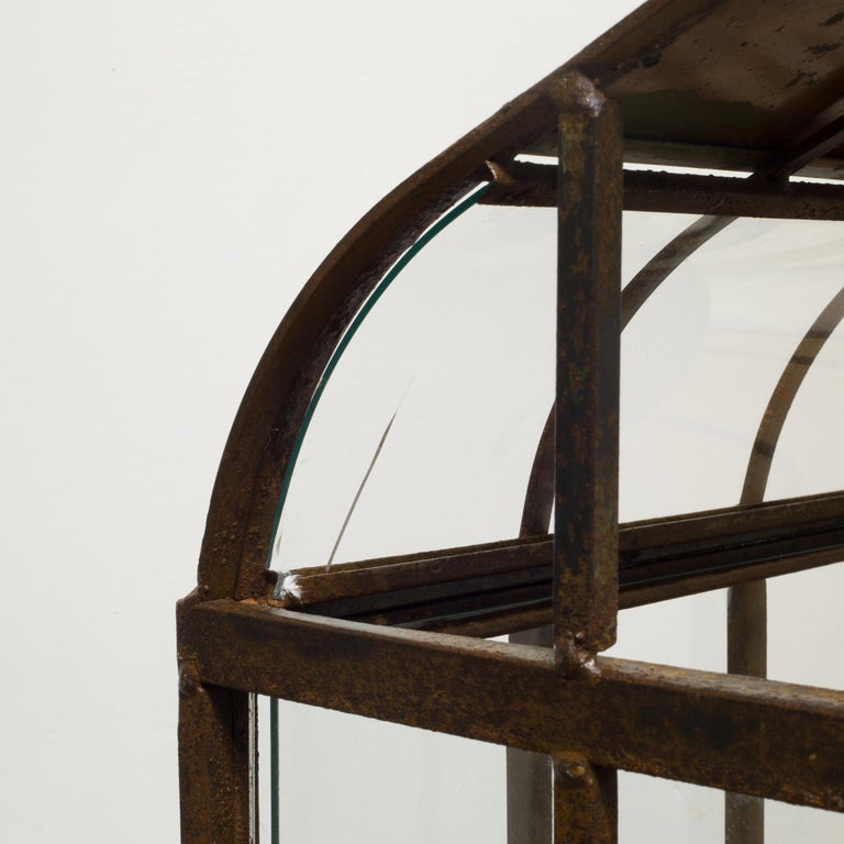 Turn of the Century Antique Wrought Iron Wardian Case on Stand, circa