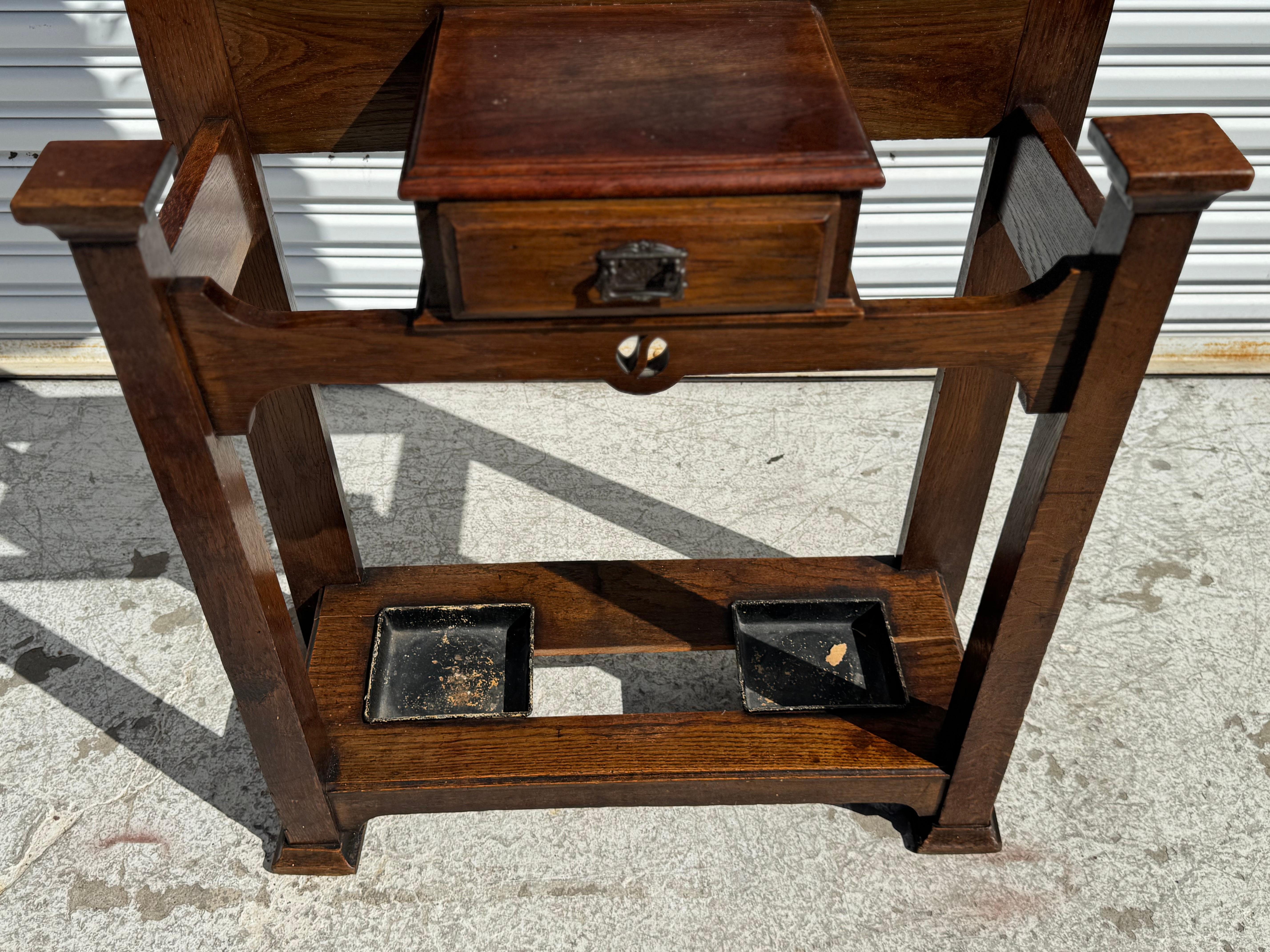 Arts and Crafts Portaombrelli in Oak di fine secolo, arte e artigianato in vendita