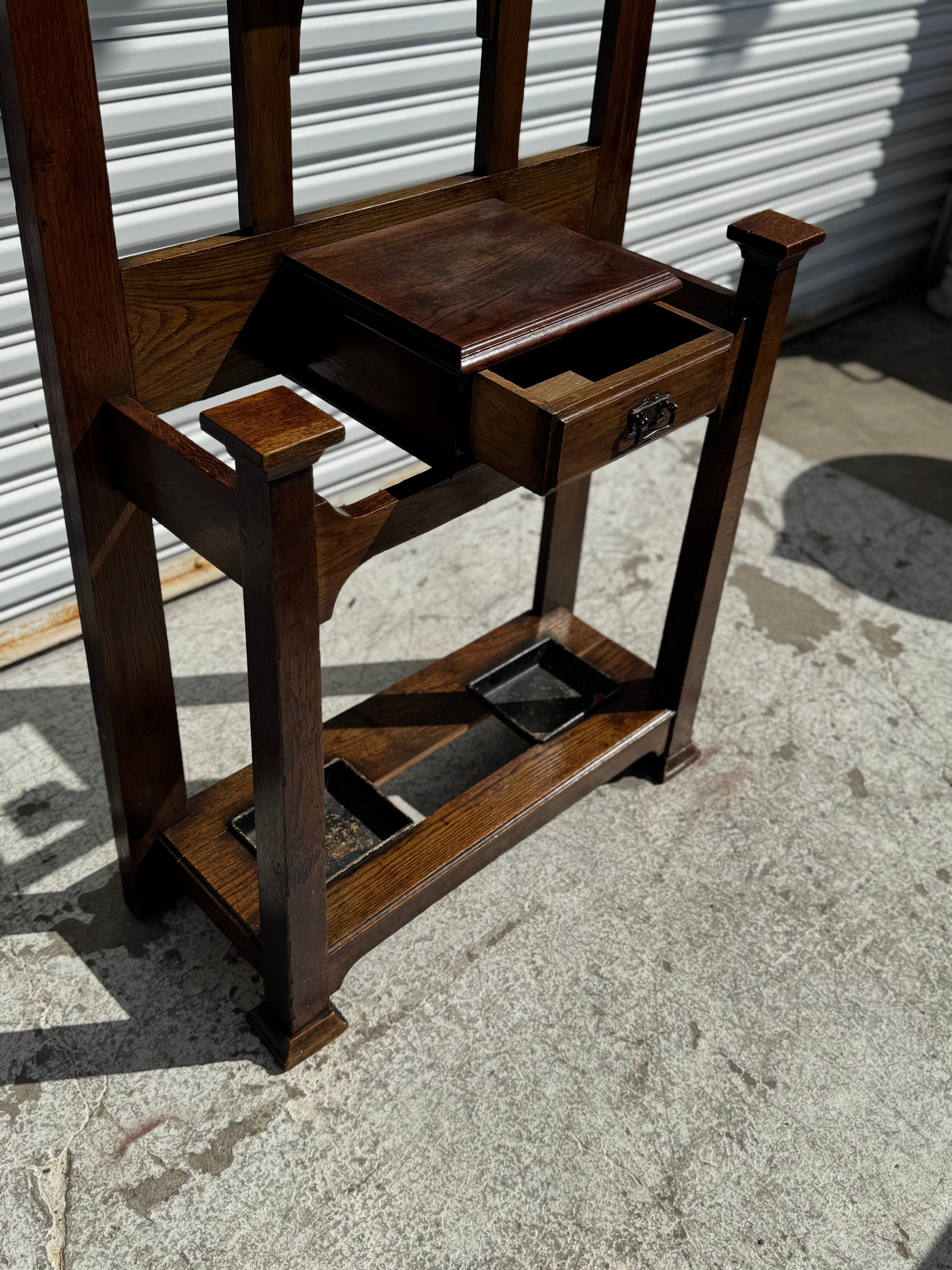 Portaombrelli in Oak di fine secolo, arte e artigianato In condizioni buone in vendita a Pasadena, TX