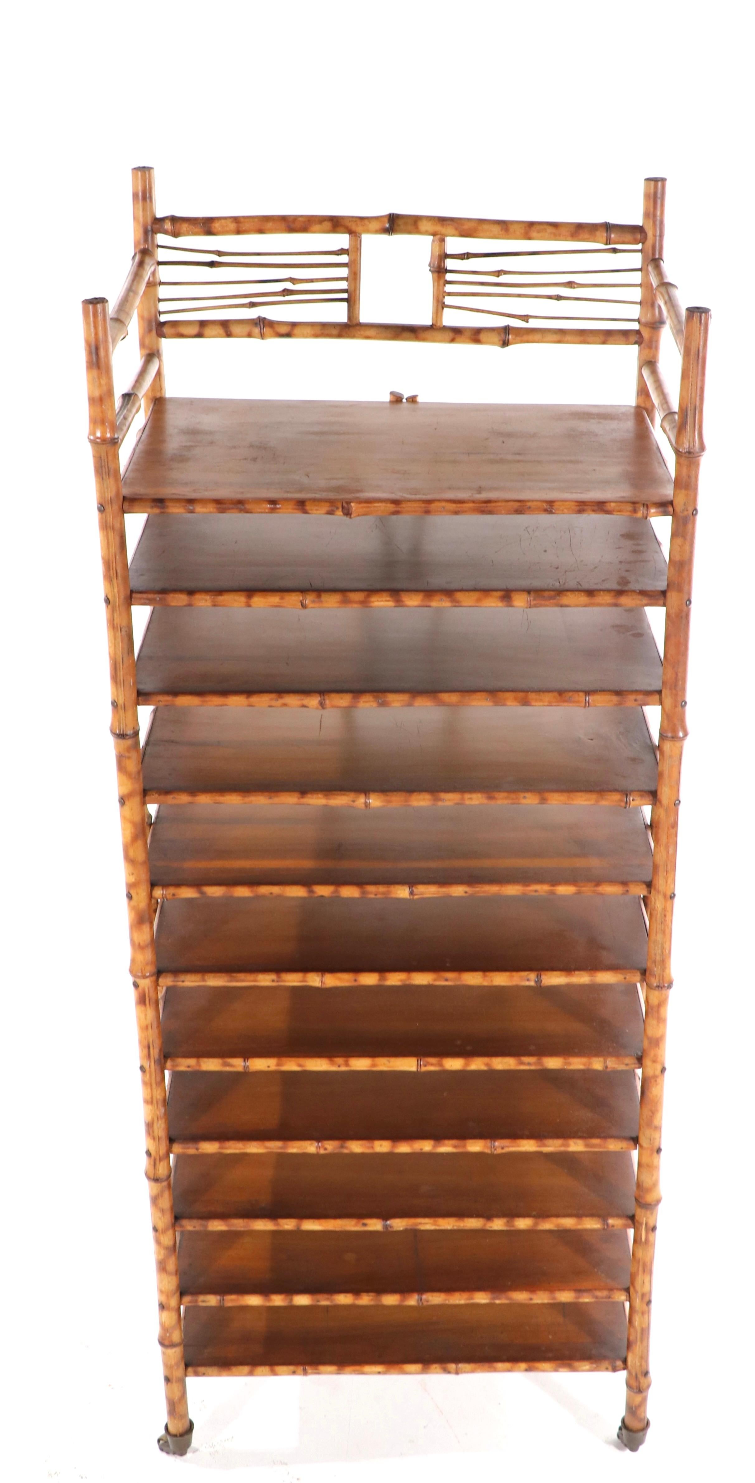 American Turn of the Century Bamboo and Wood Etagere Shelf