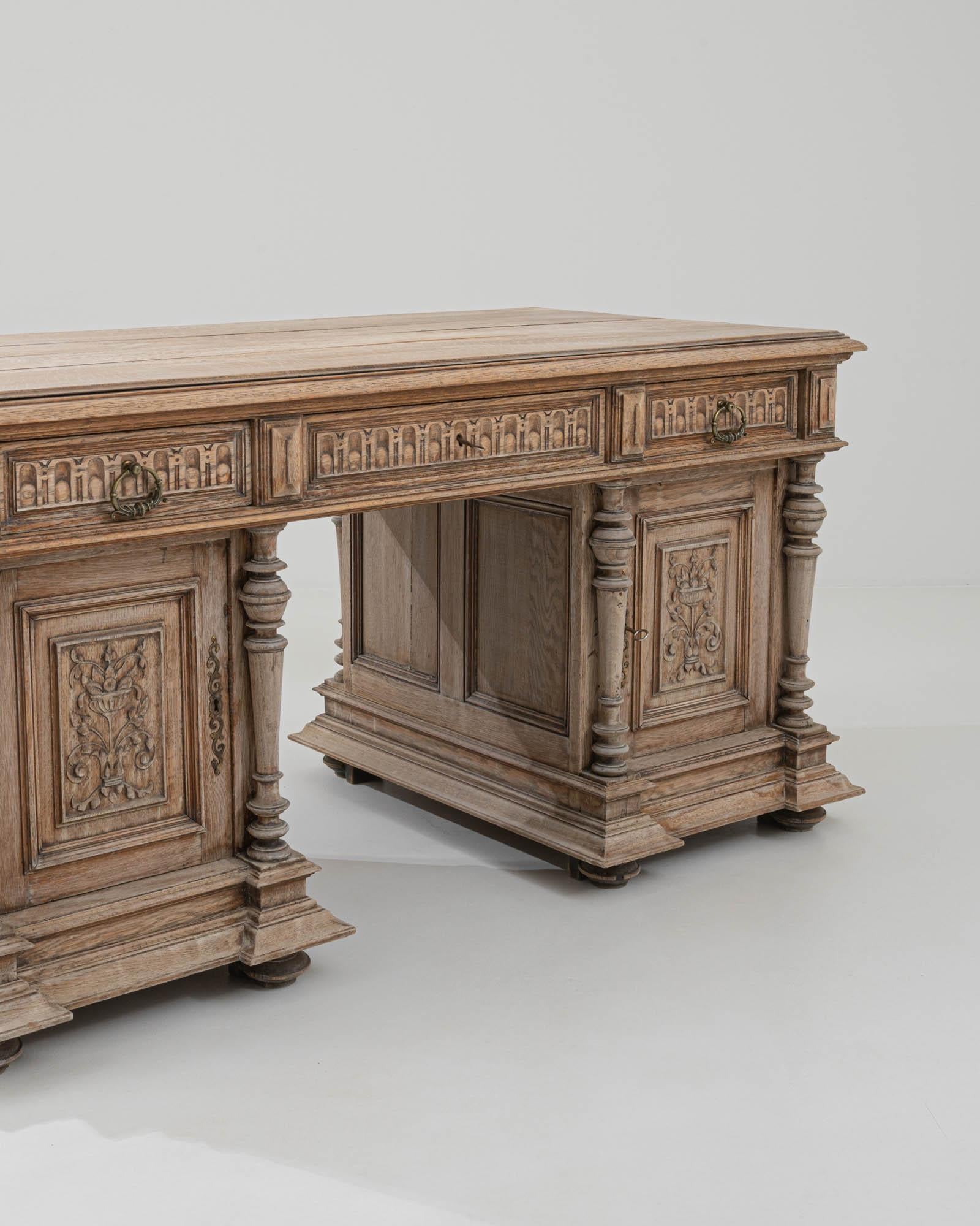 Early 20th Century Turn of the Century Belgian Oak Desk