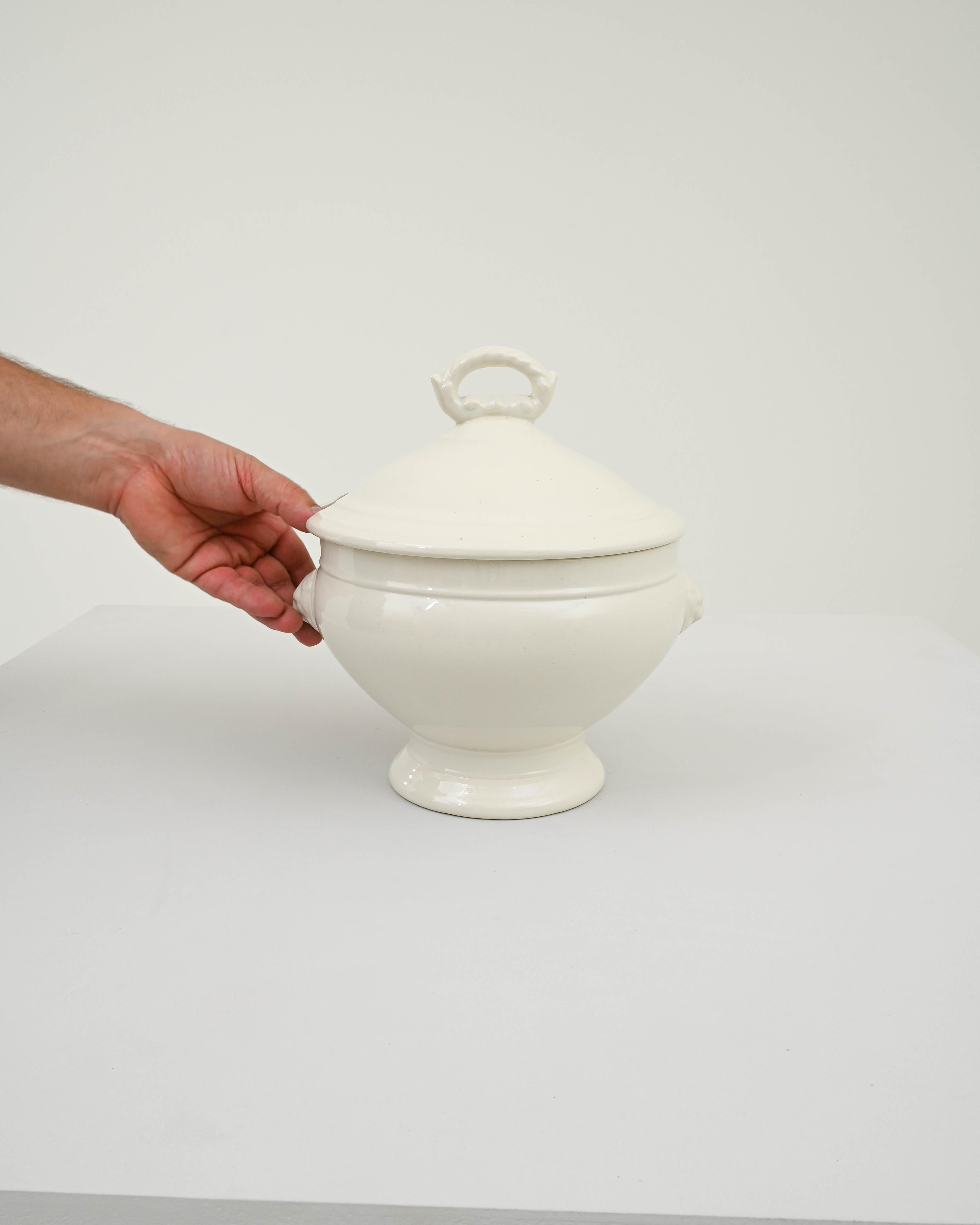 Country Turn of the Century Belgian Porcelain Tureen