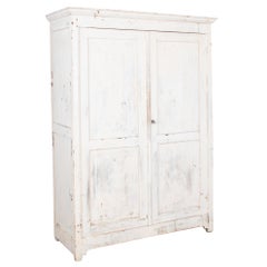 Turn of the Century Belgian White Patinated Armoire