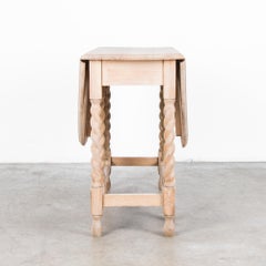 Turn of the Century Bleached Oak Folding Gate Leg Table