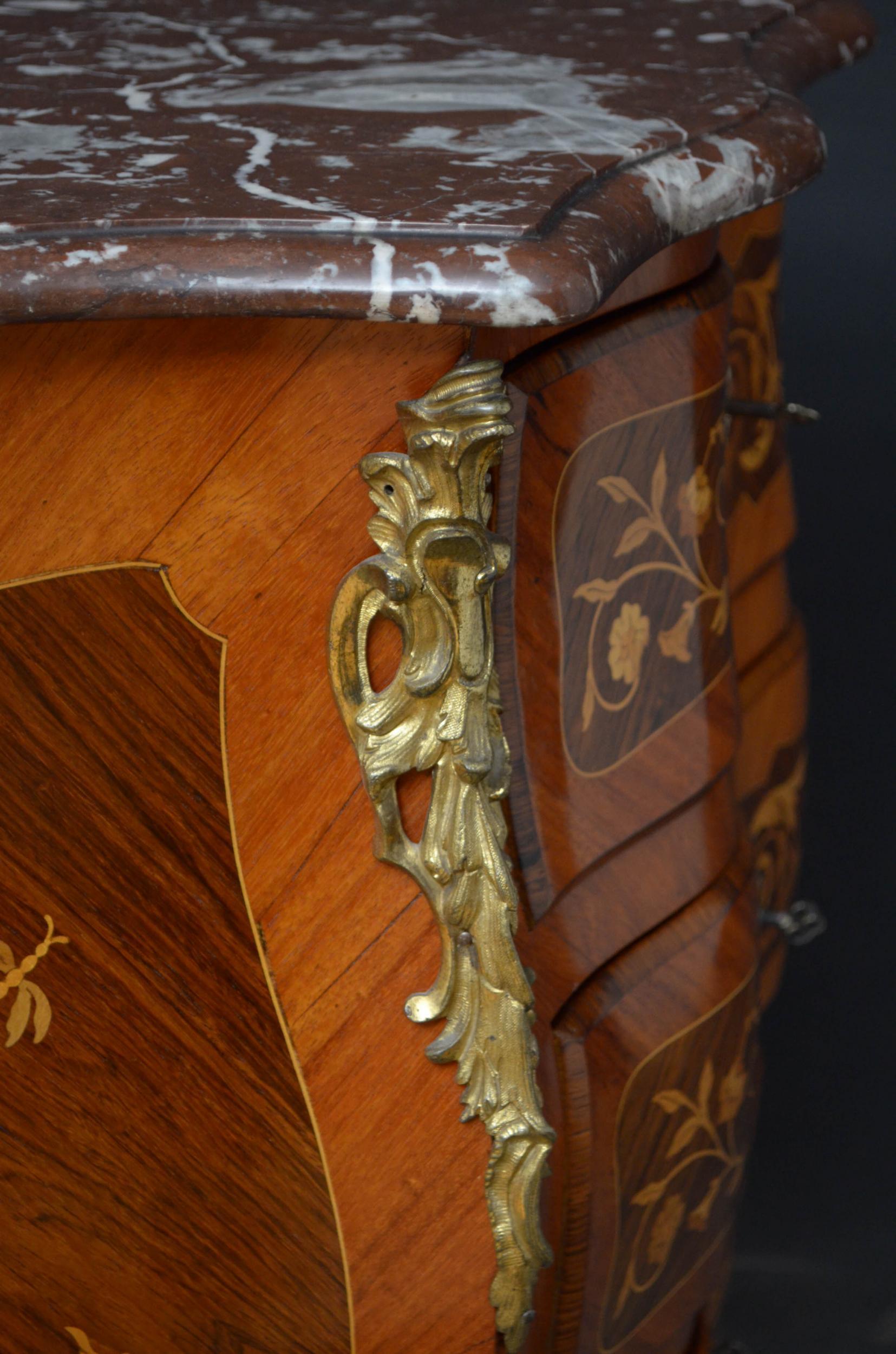 Turn of the Century Bombe Chest of Drawers For Sale 12