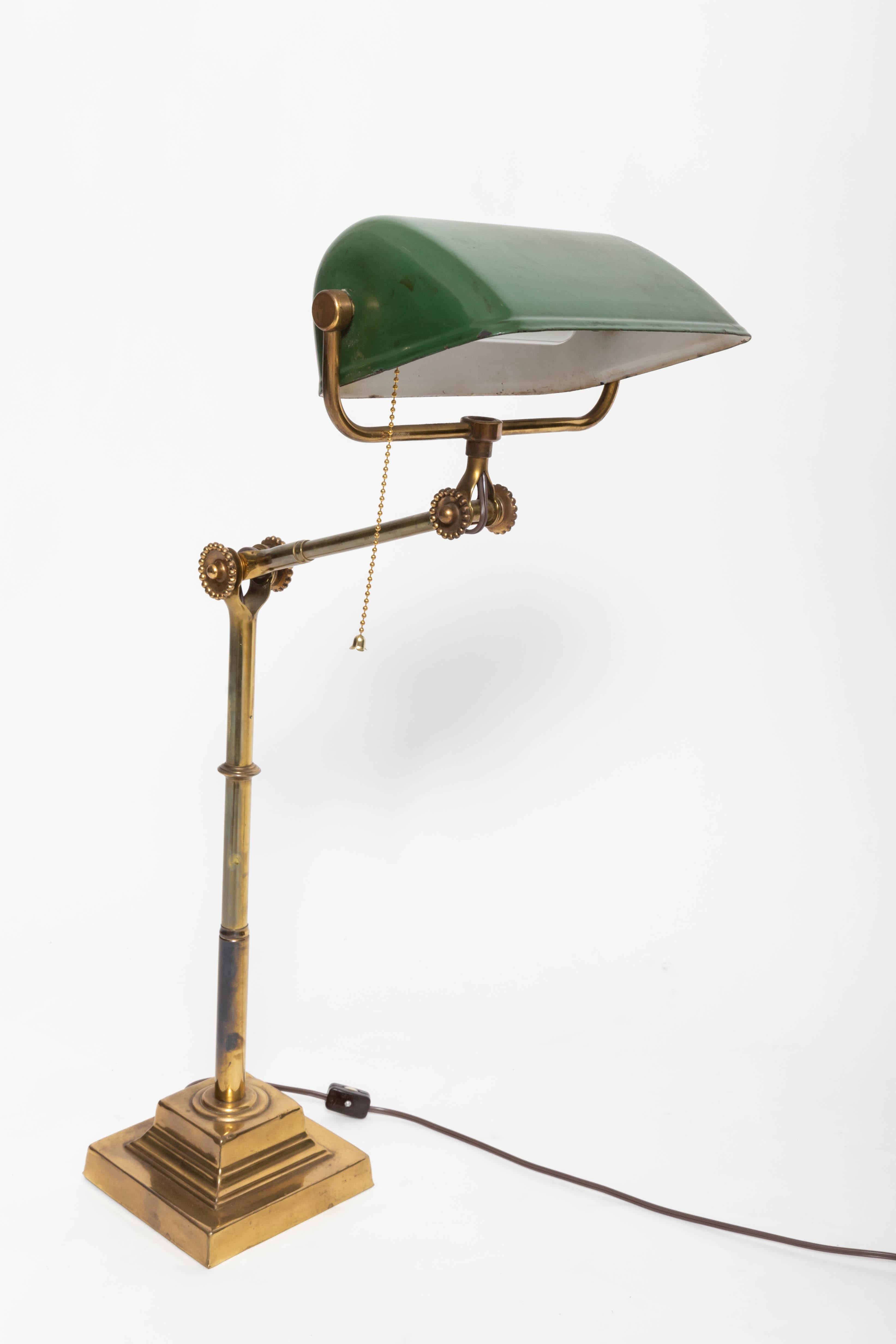 English Turn-of-the-Century Brass Desk Lamp