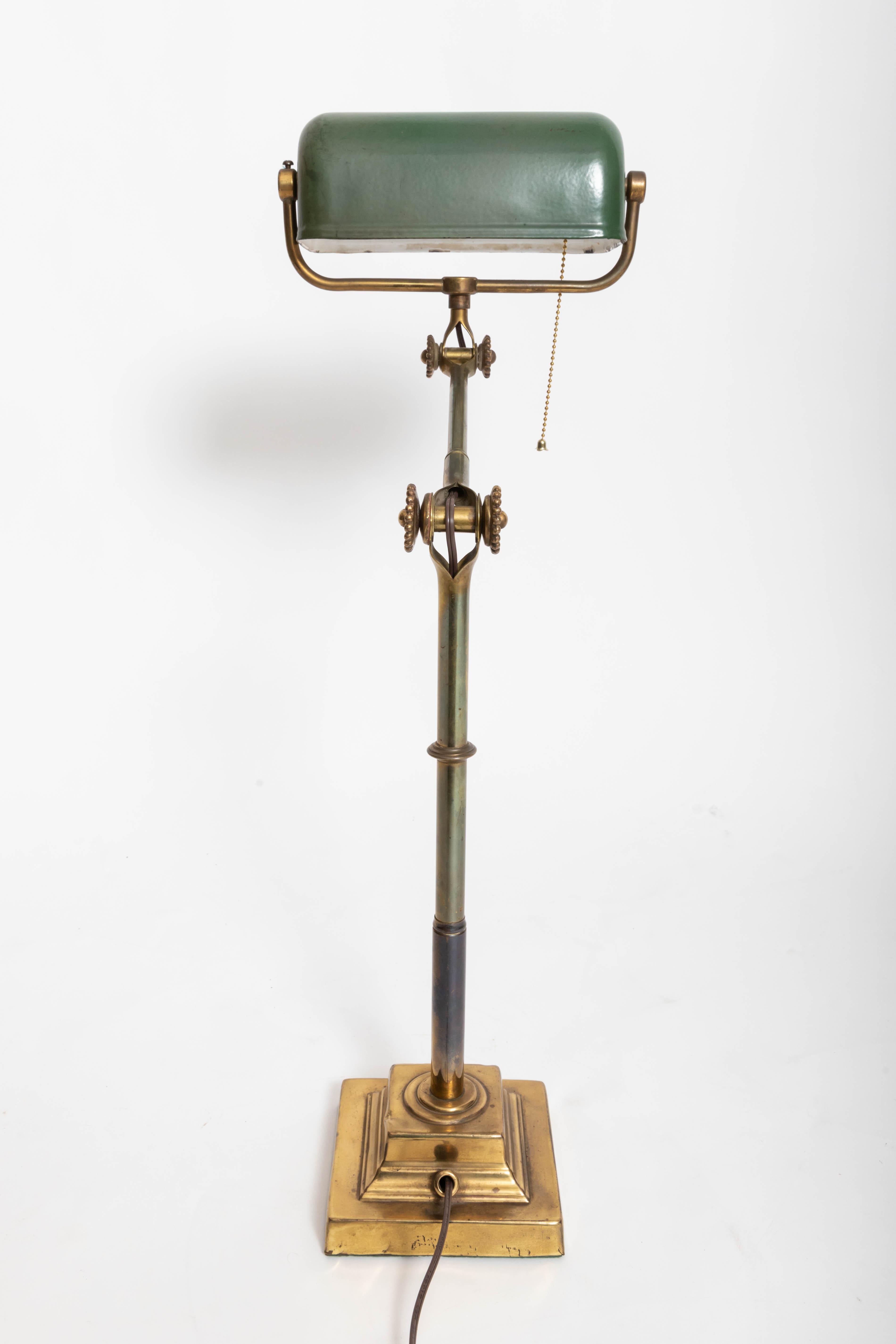Turn-of-the-Century Brass Desk Lamp In Good Condition In East Hampton, NY