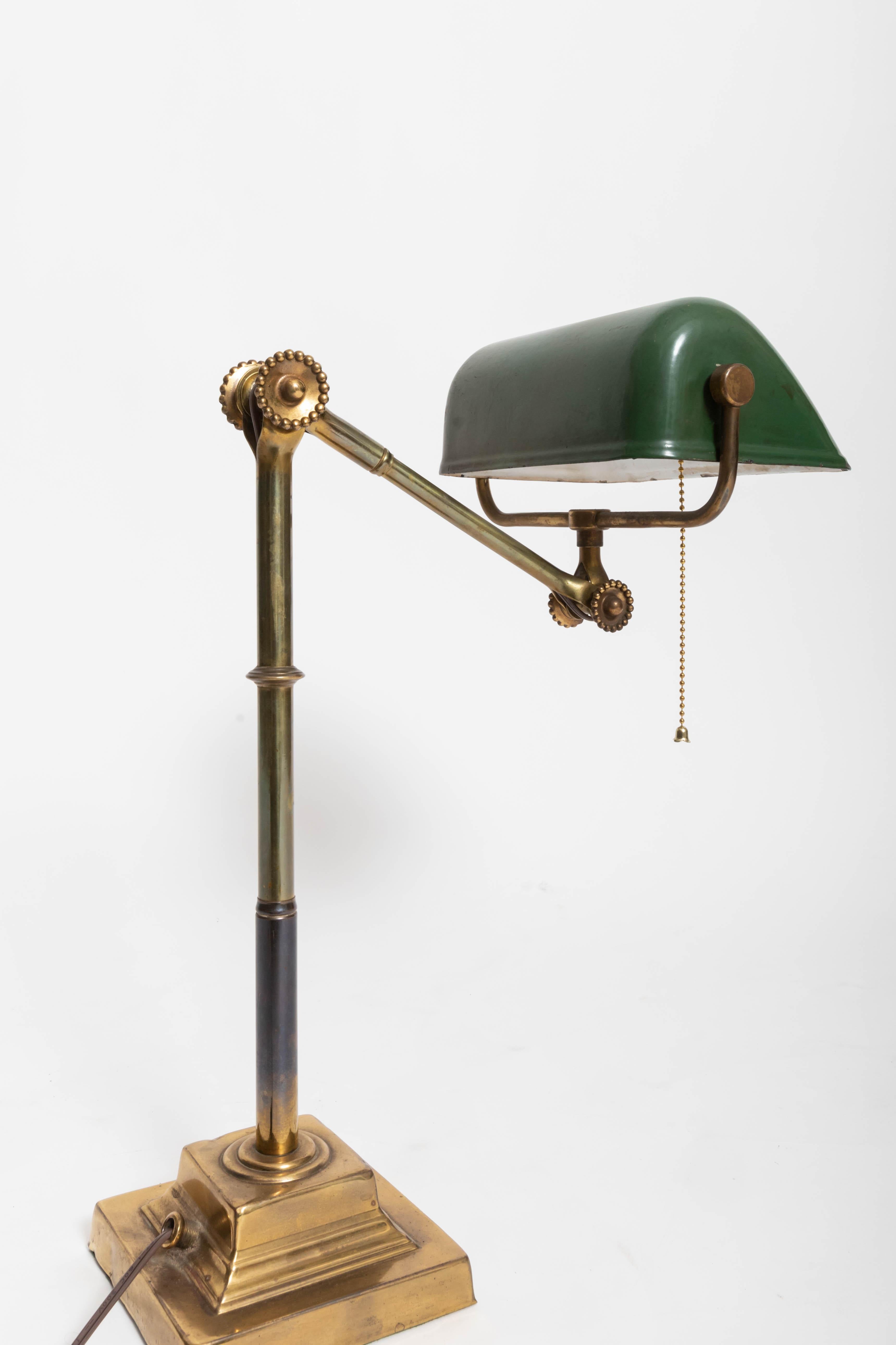 Turn-of-the-Century Brass Desk Lamp 1