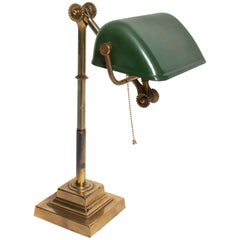 Turn-of-the-Century Brass Desk Lamp