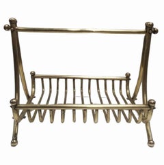 Turn of the Century Brass Newspaper Rack 1910s