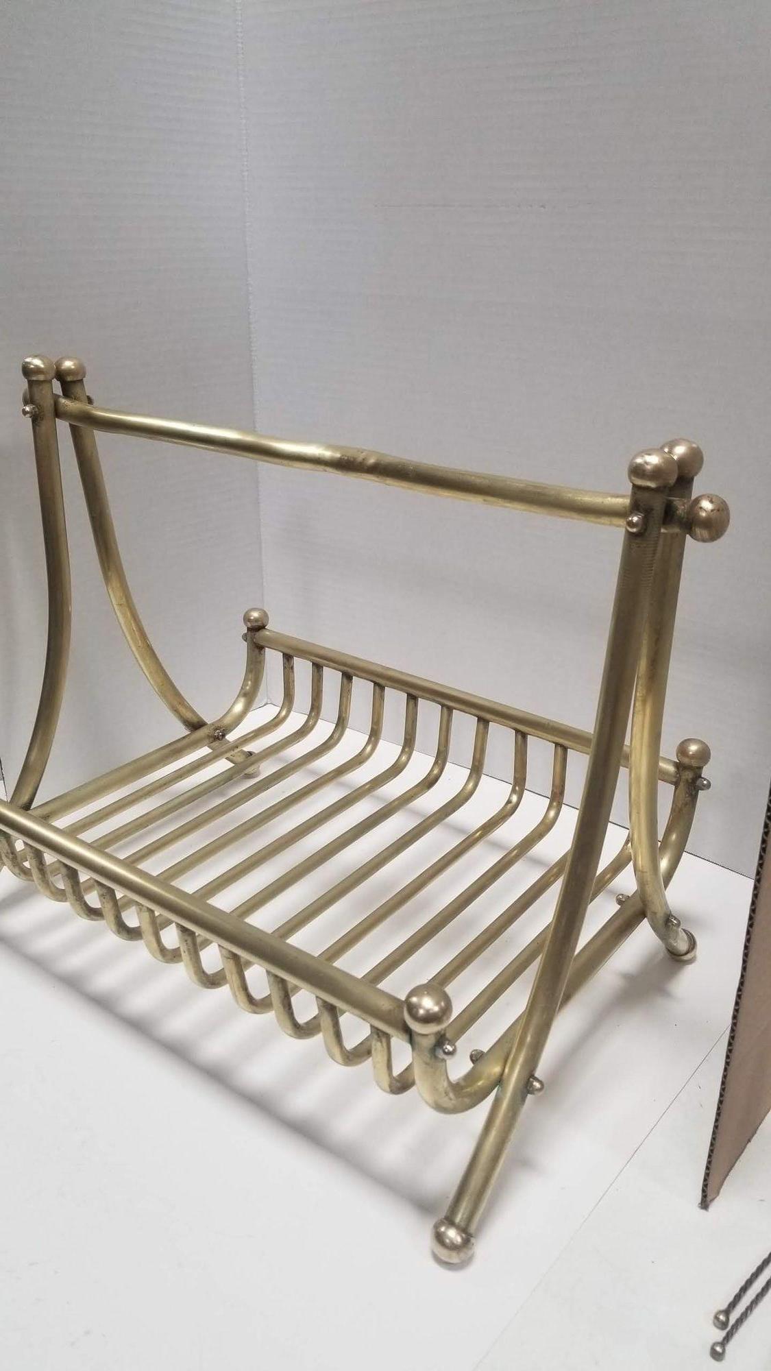 20th Century Turn of the Century Brass Newspaper Rack 1910s For Sale